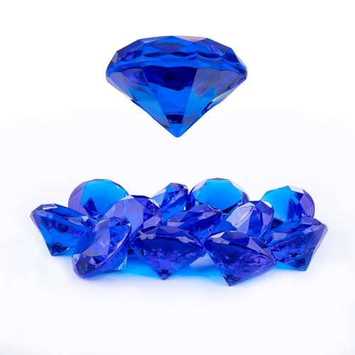 Niceup 26PCS Navy Blue Fake Diamonds Big Gem Toys 15in Pool Diving Gems Acrylic Plastic Gemstones for Kids Party Dcor Jewels Treasure Hunt Hiding Sensory Bin Filler Toys Craft Supplies - Image 1