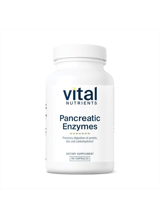 Vital Nutrients Pancreatic Enzymes 1000mg (Full Strength) | Pancreatin Digestion Supplement with Protease, Amylase & Lipase | Digestive Enzymes | Gluten, Dairy, and Soy Free | 90 Capsules - Image 1