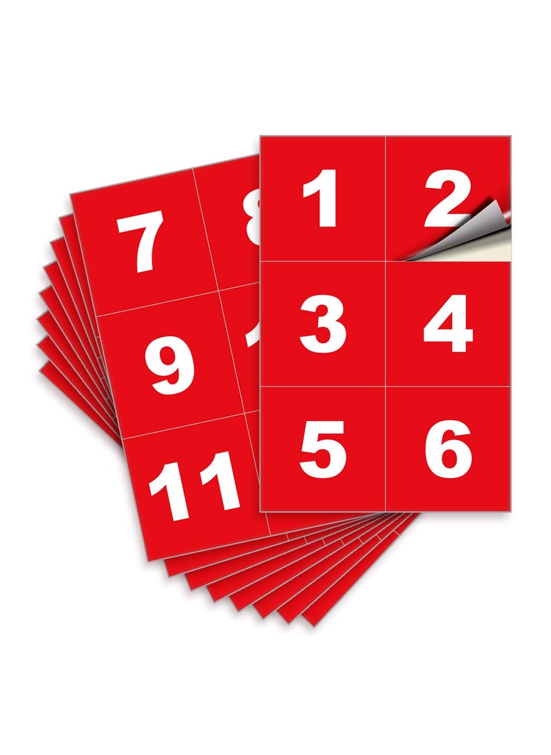 iSYFIX iSYFIX Red Consecutive Number Stickers  1 to 50 4inch 1 Set  Vinyl Self Adhesive Premium Decal Ideal for Inventory Storage Organizing Boxes Bins Toolbox Lockers  More IndoorOutdoor 