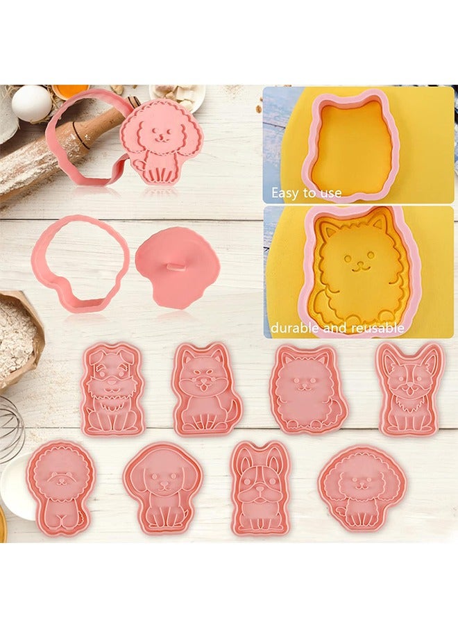 8Pcs Dog Cookie Cutters Set, Puppy Cookie Cutter with Plunger Stamps, Cute Cookie Cutters for DIY Biscuit Dog Snacks Cheese Baking  - Image 5