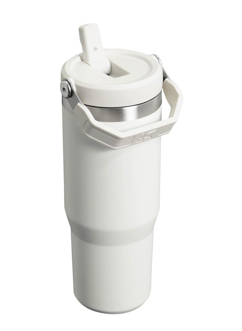 IceFlow Flip Straw Water Bottle with Straw 0.88L – Keeps Cold for 12+ Hours – Leakproof Stainless Steel – BPA-Free Travel Mug – Easy to Carry, Dishwasher Safe – Frost Color, Ideal for Gym, Office, & Outdoor Adventures