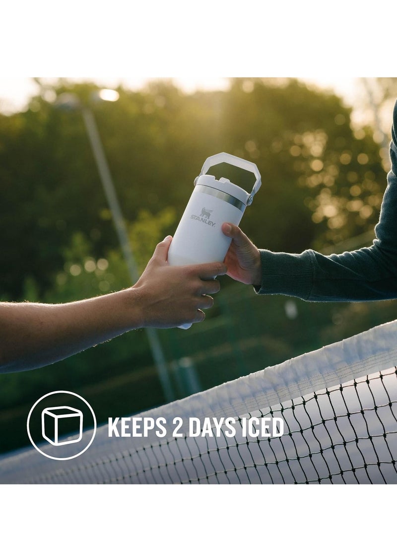 IceFlow Flip Straw Water Bottle with Straw 0.88L – Keeps Cold for 12+ Hours – Leakproof Stainless Steel – BPA-Free Travel Mug – Easy to Carry, Dishwasher Safe – Frost Color, Ideal for Gym, Office, & Outdoor Adventures