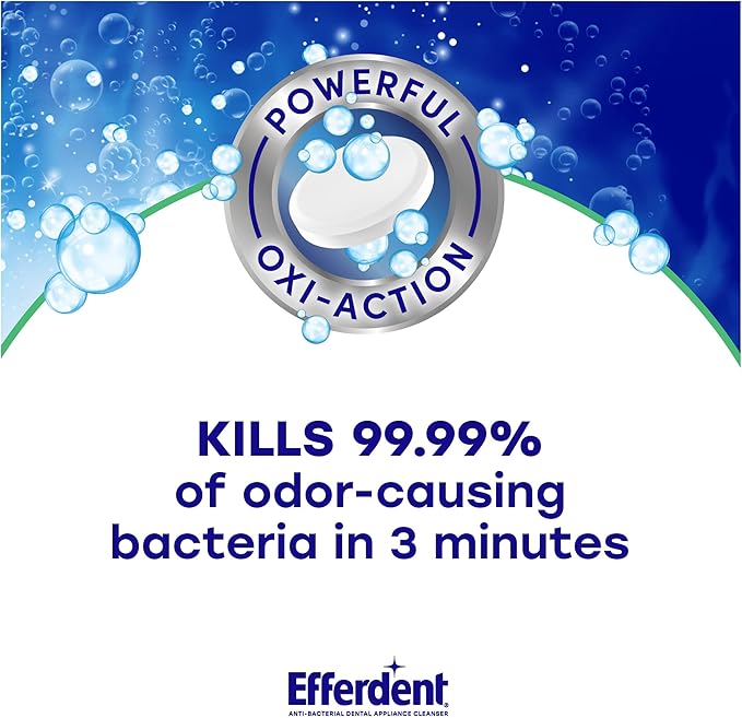 Efferdent Retainer Cleaning Tablets, Denture Cleaning Tablets for Dental Appliances, Minty Fresh & Clean, 44 Count - Image 2