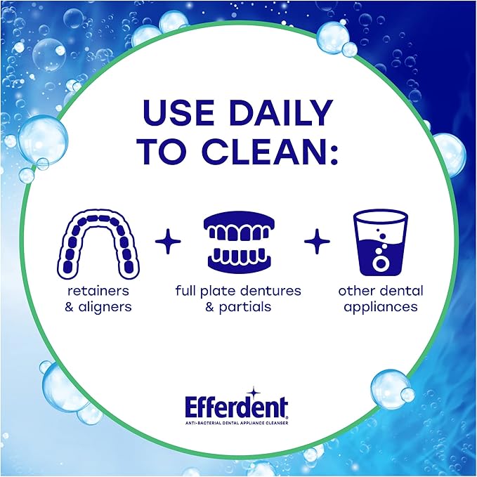 Efferdent Retainer Cleaning Tablets, Denture Cleaning Tablets for Dental Appliances, Minty Fresh & Clean, 44 Count - Image 3
