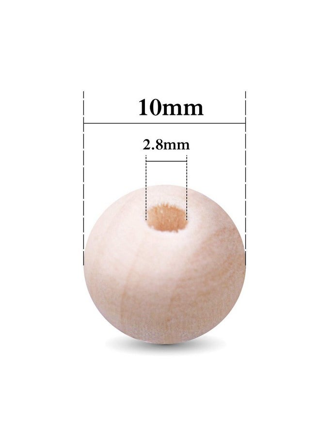 BronaGrand - 200Pcs 10Mm Natural Color Round Ball Wood Spacer Beads Jewelry Findings Charms - Image 1