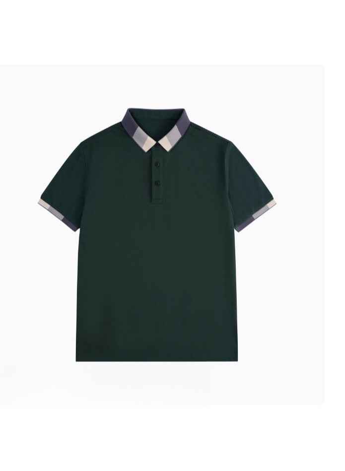 Men's Pure Cotton Striped Short Sleeved T-Shirt Polo Shirt - Image 1