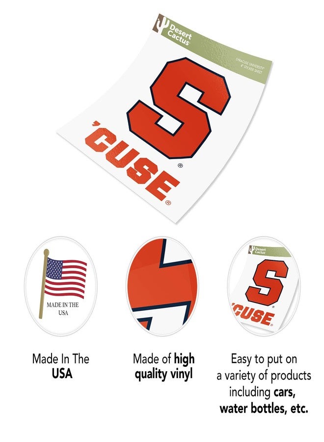 Desert Cactus Syracuse University SU Cuse Orange Sticker Vinyl Decal Laptop Water Bottle Car Scrapbook (4 Inch Set V1) - Image 5