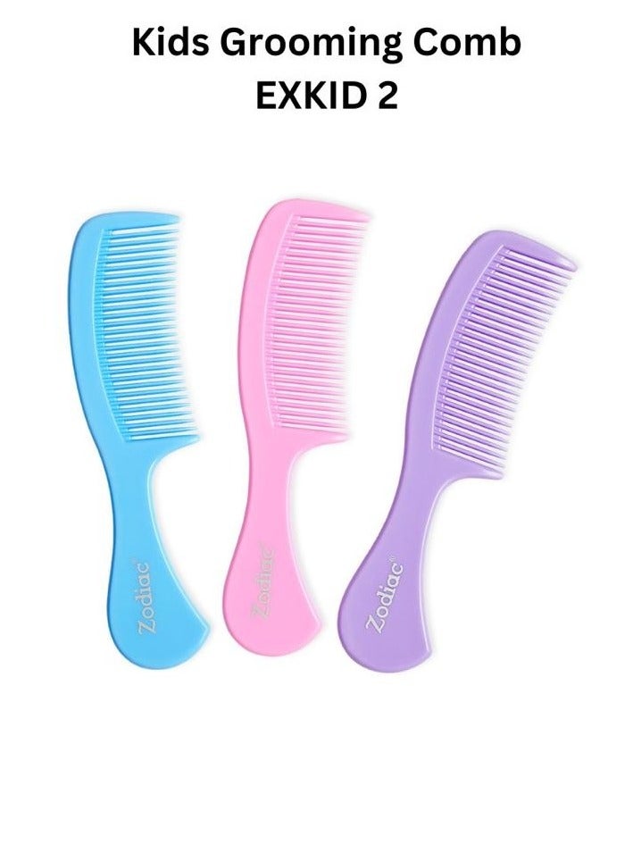 زودياك مجموعة أمشاط زودياك إكسكيد ٢ للأطفال - عبوة من ٣ أمشاط شعر ناعمة متعددة الألوان | عناية لطيفة وآمنة وغير سامة لحديثي الولادة والأطفال الصغار