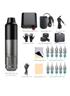 Hihonor Tattoo Pen Kit Cartridge Tattoo Kit Smooth Motor Sterile Needle Practice Skin Complete for Beginners  - Image 2