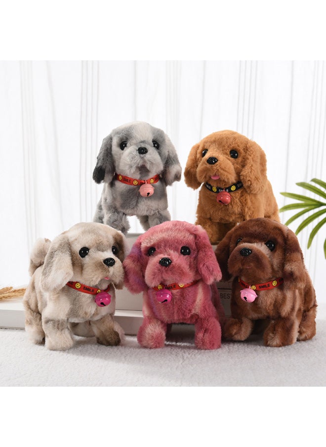 Plush Electric Puppy Simulation Dog Can Walk, Bark, Nod And Wag Tail Children's Toy Electronic Dog Boys And Girls-Color:Bell Dyed Big Dog (brown)  - Image 2