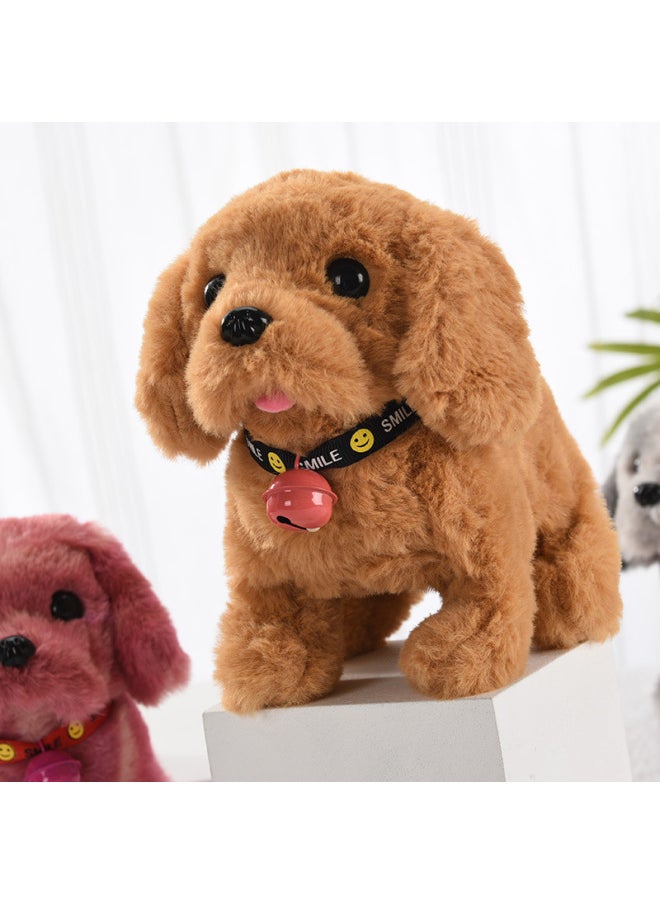 Plush Electric Puppy Simulation Dog Can Walk, Bark, Nod And Wag Tail Children's Toy Electronic Dog Boys And Girls-Color:Bell Dyed Big Dog (brown)  - Image 3