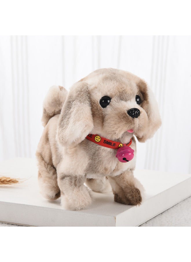 Plush Electric Puppy Simulation Dog Can Walk, Bark, Nod And Wag Tail Children's Toy Electronic Dog Boys And Girls-Color:Bell Dyed Big Dog (brown)  - Image 5