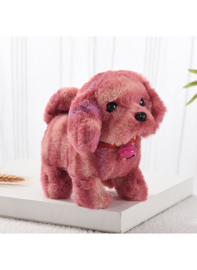 Plush Electric Puppy Simulation Dog Can Walk, Bark, Nod And Wag Tail Children's Toy Electronic Dog Boys And Girls-Color:Bell Dyed Big Dog (brown)  - Image 4