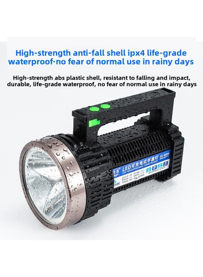 Loquat High-power LED Strong Light Long-range Fire Fighting Flood Prevention Portable Searchlight Large Flashlight Car USB Charging Dual-purpose-Color:ss-8807 Portable Lamp - Image 4