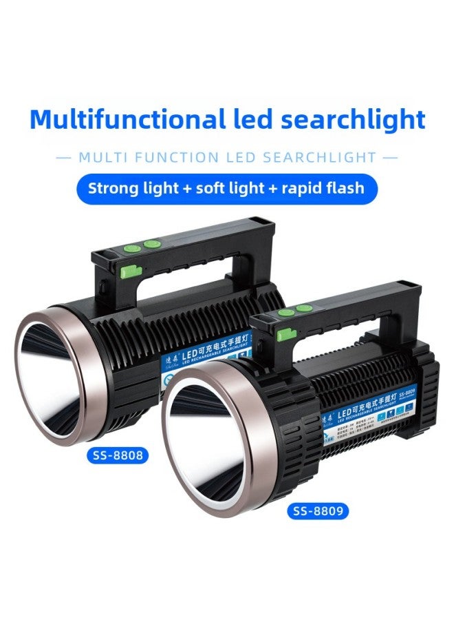 Loquat High-power LED Strong Light Long-range Fire Fighting Flood Prevention Portable Searchlight Large Flashlight Car USB Charging Dual-purpose-Color:ss-8807 Portable Lamp - Image 3