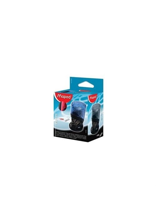 Maped 537505 Essential Green Paper Clip Holder + 100 Paper Clips  - Image 1