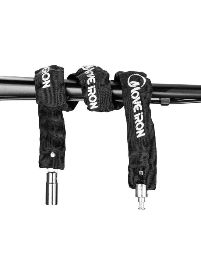 Move Iron Bicycle Lock, Electric Bike Chain Lock, Mountain Bike Motorcycle Anti-Theft Chain Lock, Extended Cover Chain Lock, Anti-Theft Lock, Bicycle Accessories Equipment, Black - Image 1