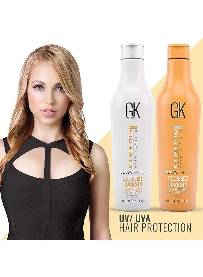 GK Hair Global Keratin Colored Shield Shampoo and Conditioner Sets (8.11 Fl Oz/240ml) - Deep Cleansing Moisturizing Heat Shield Protection for Color Treated Dry Damaged Curly Frizzy Hair - Sulfate Fre - Image 4
