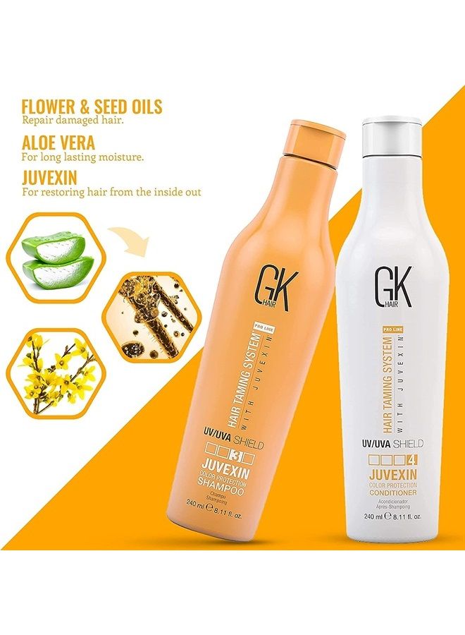 GK Hair Global Keratin Colored Shield Shampoo and Conditioner Sets (8.11 Fl Oz/240ml) - Deep Cleansing Moisturizing Heat Shield Protection for Color Treated Dry Damaged Curly Frizzy Hair - Sulfate Fre - Image 2