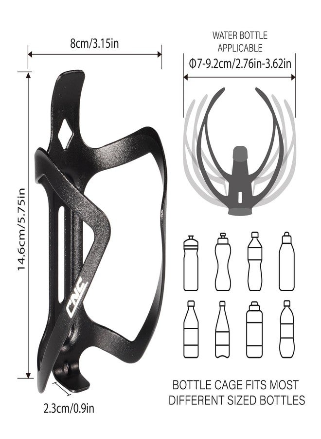 CNC Bike Water Bottle Holder，2-Pack Bike Bottle Cage for MTB Road Bike，Black - Image 2