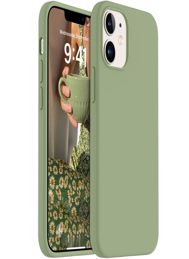 AOTESIER Shockproof Designed for iPhone 12 Mini Case, Food Grade Liquid Silicone Phone Case with [Soft Anti-Scratch Microfiber Lining] Drop Protection 5.4 inch Slim Thin Cover, Tea Green - Image 1
