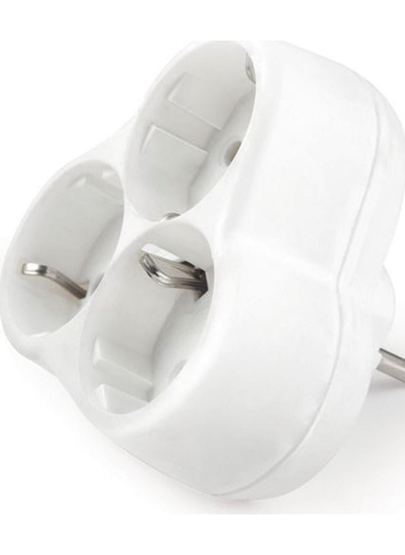 Markafox 101-03P Papatya Golyat Wireless 3-Pin Grounded Triple Socket Coupler White 1410  - Image 3