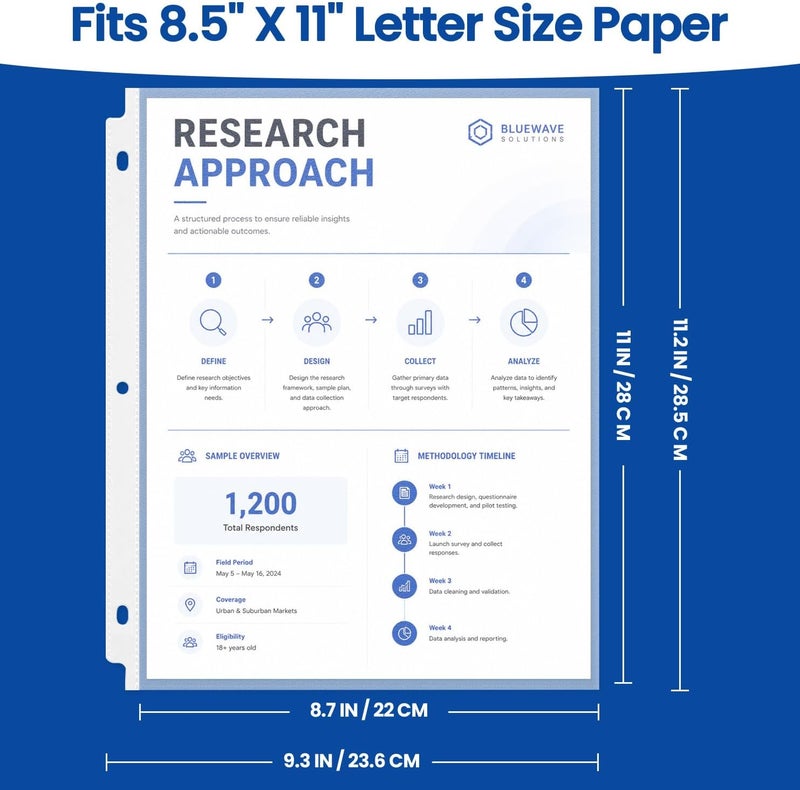 Taja Sheet Protectors for 3 Ring Binder, Non-Glare Page Protectors Top Loading, Plastic Sleeves for Paper Letter Size 8.5" x 11", Perfect for Office, Home & School Document Storage, 1000 Pack - Image 2