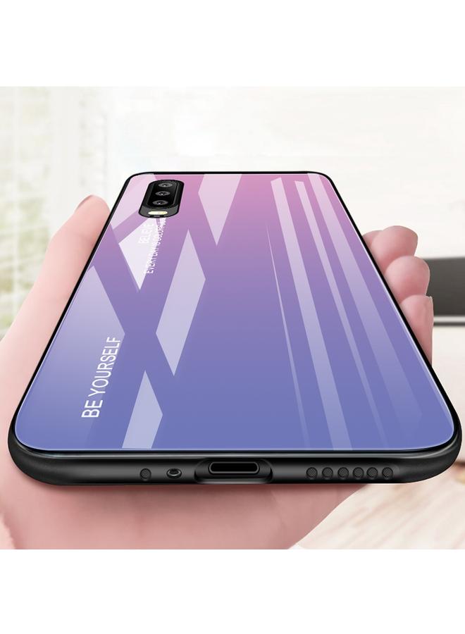 زبون جراب لهاتف Huawei P30، جراب زجاجي متدرج الألوان - Image 3