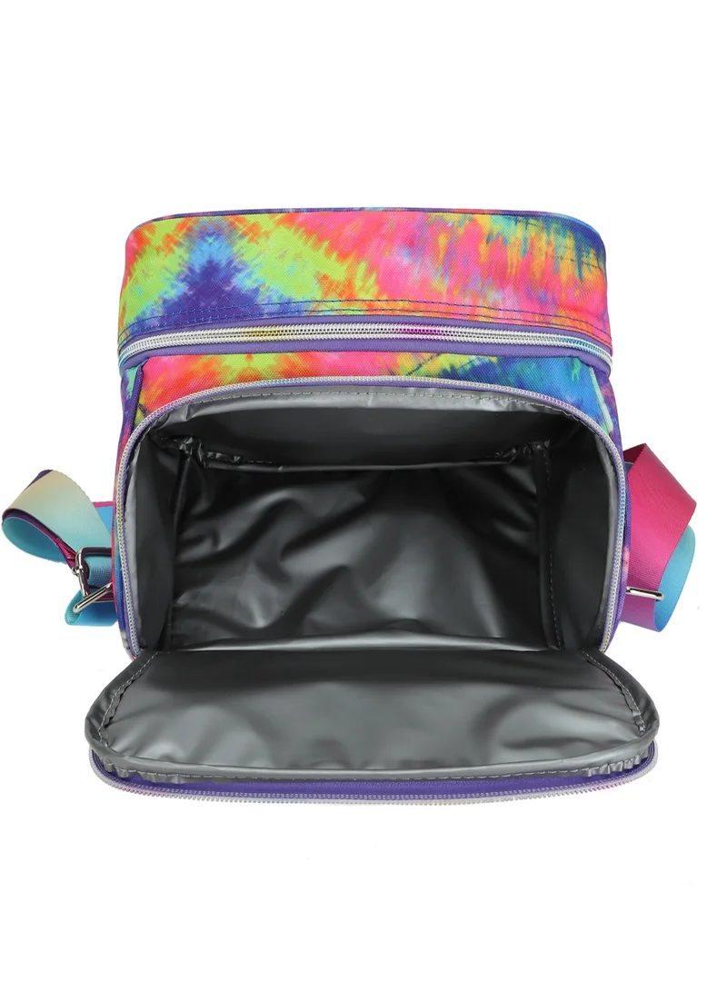 CUBS Abstract Print Waterproof double decker lunch bag with removable shoulder strap carrying your favorite meals to school, work or while traveling
