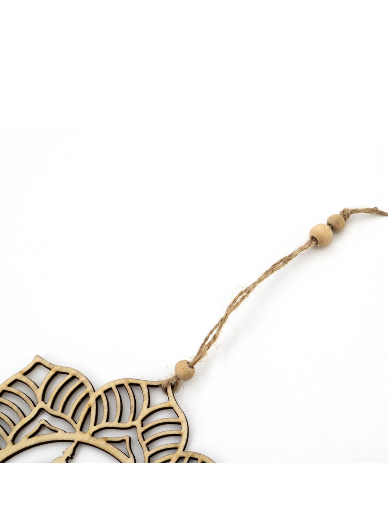 2 Pieces Eid Mubarak Door Sign Wooden Hanging Signs, Ramadan  Hollow Ornament Decorations Moon and Stars, Moon Shape Ramadan Mubarak Party Wood Wall Hanger for Islamic Muslim Home Decor - Image 5