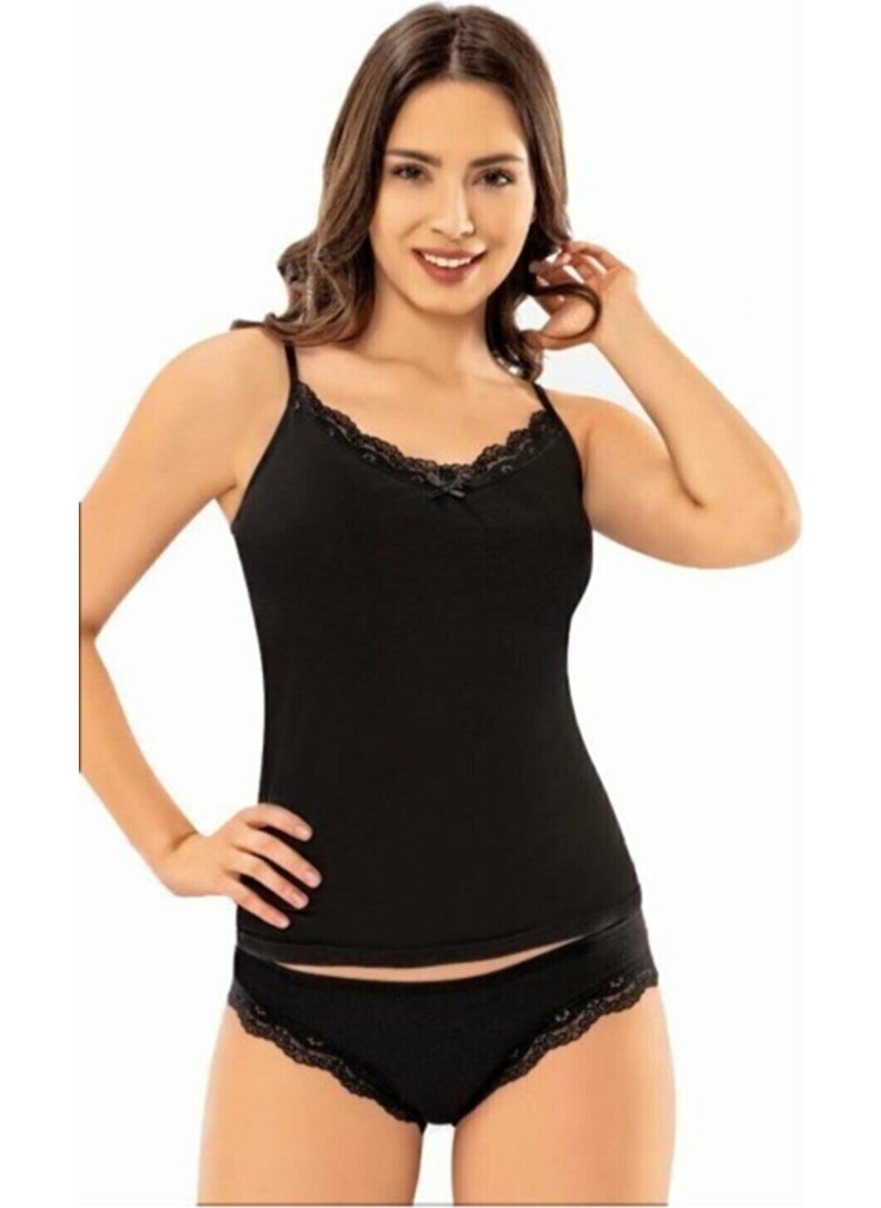 KOTA - 6303 Rope Suspender Undershirt and Panties Set Lace - Image 1
