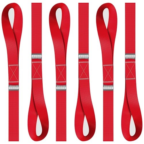 AUGO Soft Loop Tie Down Straps 1500 Load Capacity 4500 Lbs Breaking Strength 6 Pack Loops for Securing ATV UTV Motorcycles Scooters Dirt Bikes Lawn Garden Equipment by AUGO - Image 1
