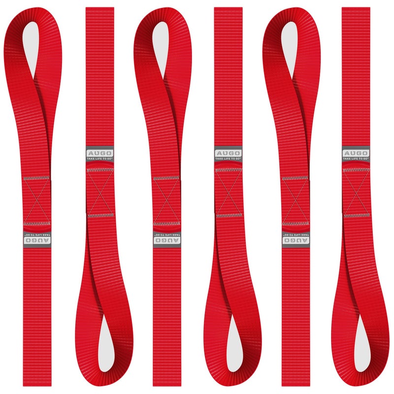 AUGO Soft Loop Tie Down Straps 1500 Load Capacity 4500 Lbs Breaking Strength 6 Pack Loops for Securing ATV UTV Motorcycles Scooters Dirt Bikes Lawn Garden Equipment by AUGO - Image 3