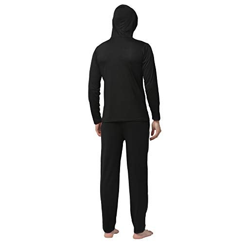 Mack Jonney Cotton Blend Track suit Co-ord Set For Men With Hodded Full Sleeve T-Shirt and Track Pant-T_10_BLK_D1_BLK_02-M - Image 4