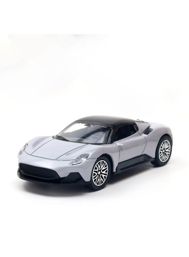 HALAMODO 1:36 Alloy Sports Car Model , Pull-Back Toy Car , Model Car for Kids Boy Girl Gift , Collectible Display ,Silver 11.5 cm*5 cm*3.5 cm - Image 2