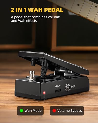 LEKATO Guitar Wah Pedal, Wah Volume Pedal, Mini Small Electric Guitar Effect Pedal with Active Volume Control, 2 in 1 Combo Electric Guitar Pedal - Image 2