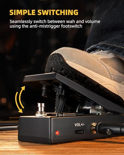 LEKATO Guitar Wah Pedal, Wah Volume Pedal, Mini Small Electric Guitar Effect Pedal with Active Volume Control, 2 in 1 Combo Electric Guitar Pedal - Image 4
