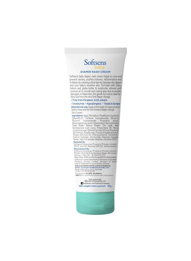 Softsens Baby Natural Diaper ; Nappy Rash Cream Enriched With Aloe Vera Juice And Shea Butter 50G - Image 4