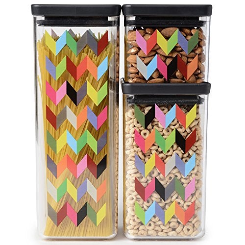 French Bull Ziggy 3-Piece Set Plastic BPA Free Leak-Proof Cereal and Dry Food Storage Container with Lid - Pantry, Kitchen, Snacks, Airtight, Stackable, Organization - Image 4