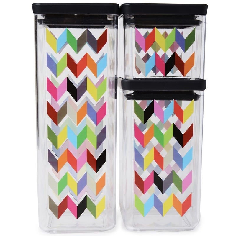 French Bull Ziggy 3-Piece Set Plastic BPA Free Leak-Proof Cereal and Dry Food Storage Container with Lid - Pantry, Kitchen, Snacks, Airtight, Stackable, Organization - Image 2