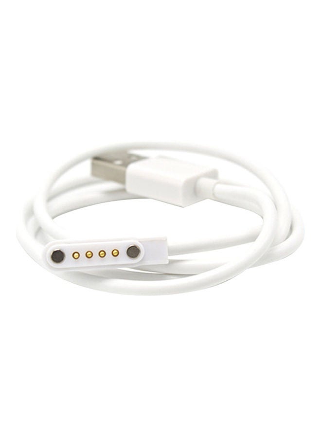 Beauenty Universal Portable 4Pin Smart Watch Wireless Charger Rubber Fast Charging Cable White - Image 1