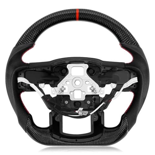 VOONKE Real Carbon Fiber Steering Wheel for Ford F150 Raptor 20152020 with Paddle Shifters Holes with Heating Dshaped Nappa Perforated Leather Flatbottom Steering Wheel