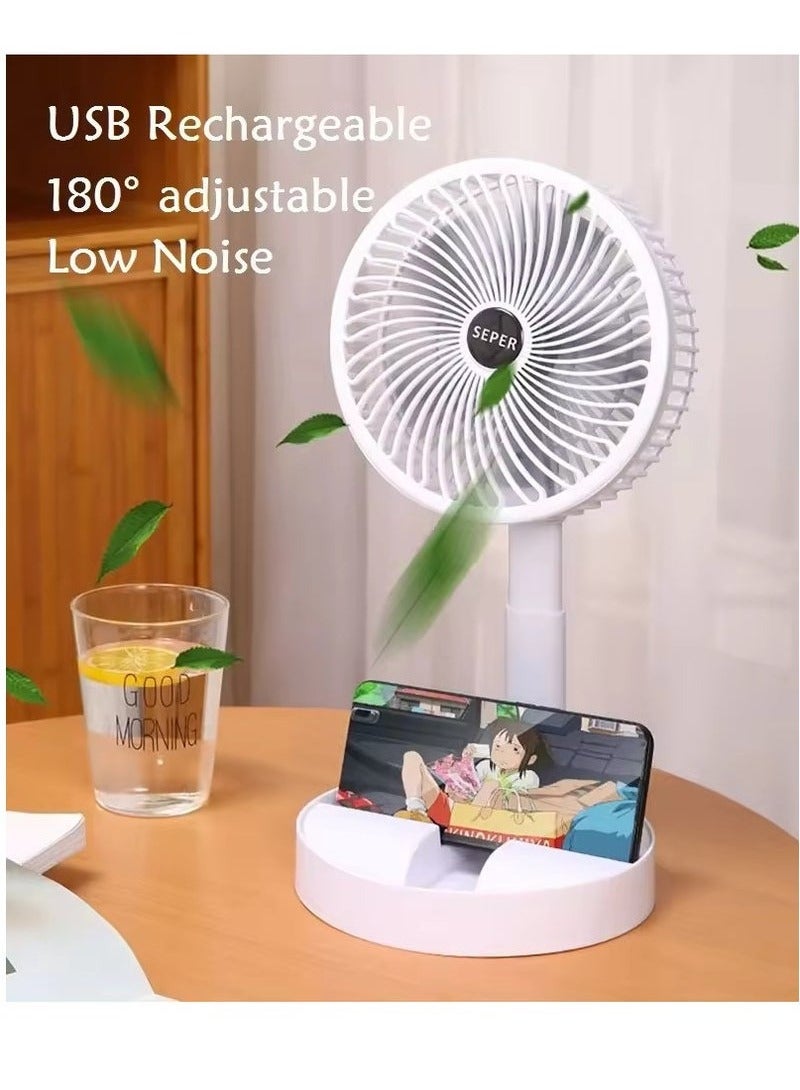 Rechargeable Mini Table Fan 180 Degree Adjustable and Low Noise