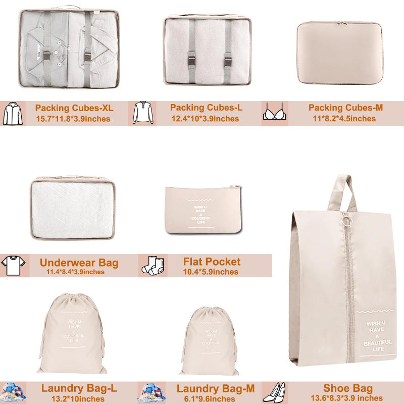 YEEYAA Packing Cubes for Travel - 8 Set Luggage Organizer Bags for Family, Mesh Breathable Travel Packing Cubes for Suitcases Durable Travel Essentials Bags Set - Image 3