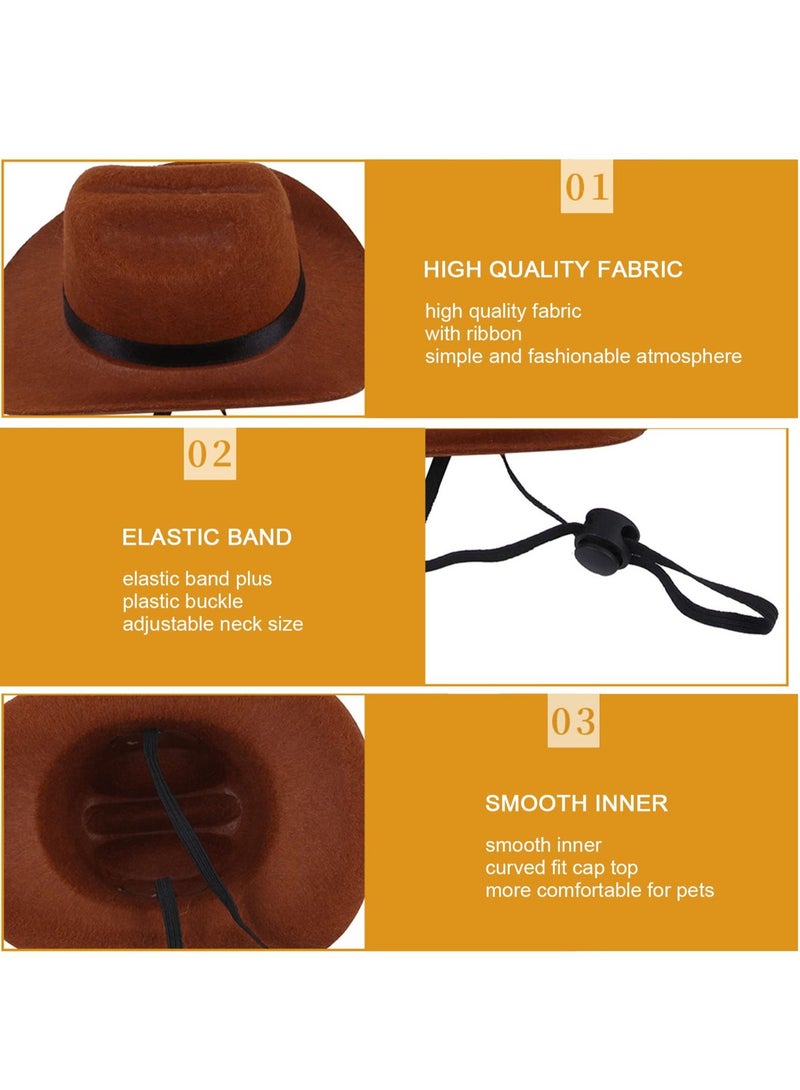 Pet Cowboy Hat and Bandana Set for Dogs and Cats - Cowboy Costume Accessories for Puppies and Kittens - Perfect for Parties, Festivals, and Everyday Wear - Image 3