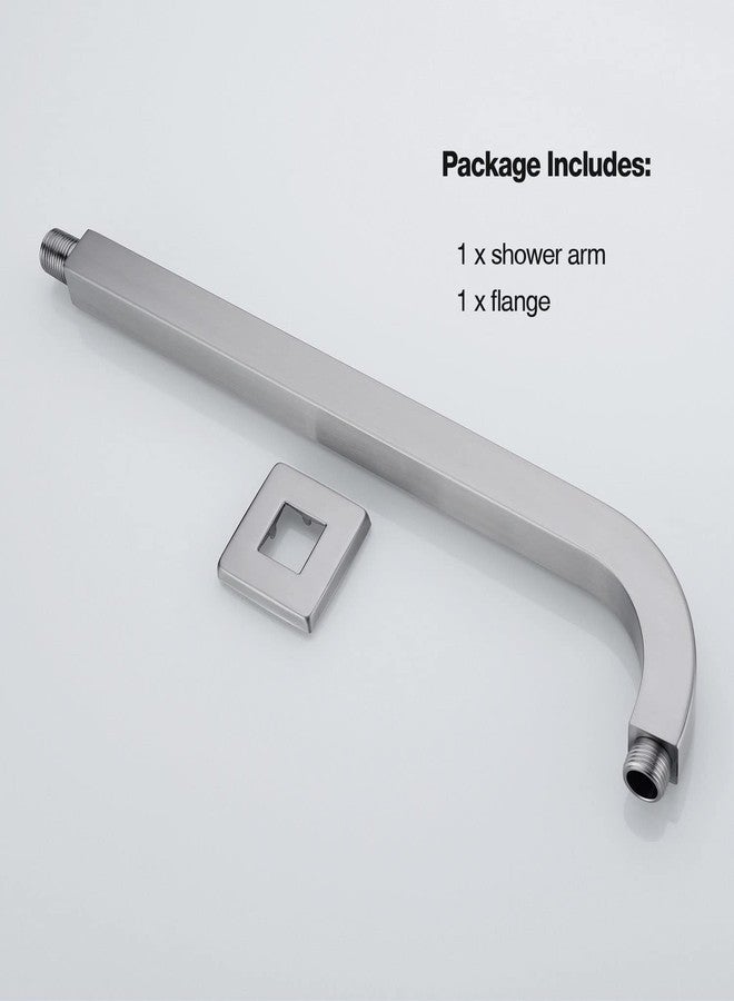 TRUSTMI Square Shower Arm with Flange 16 Inch - L-Shape Rainfall Shower Head Extension Arm Wall Mounted - Brushed Nickel - Image 5