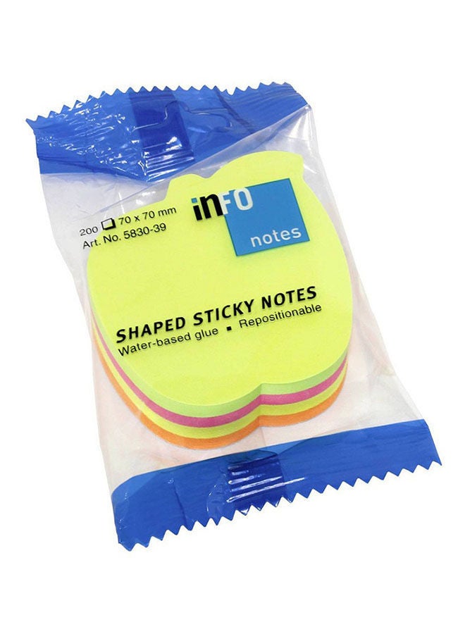 Info Sticky Notes Bucket Apple Shape 200 Sheet-Multicolour
