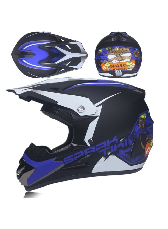 Lan Guitou Car Locomotive Pull Off-road Helmet Mountain Bike Racing Speed Drop Full Helmet Men And Women Four Seasons Summer Three-piece Set