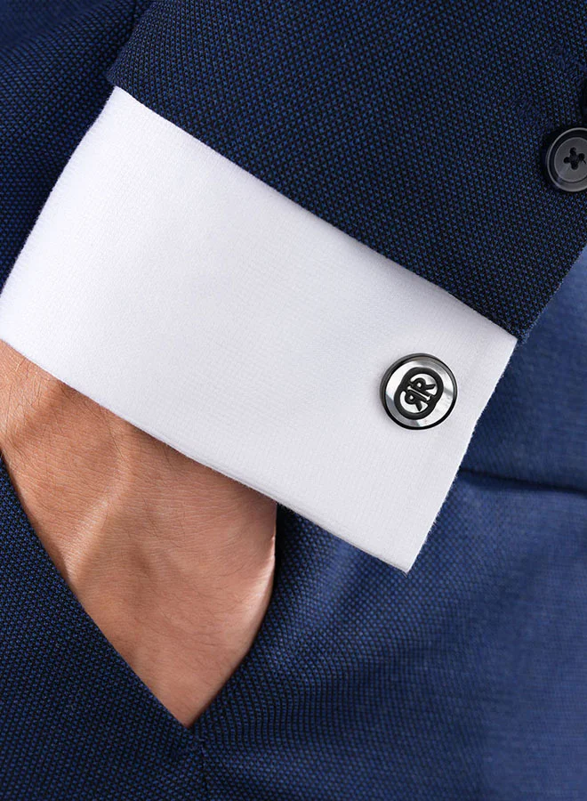 CERRUTI 1881 CCRR Logo.3 Grey Men's Cufflink â€“ Modern and Sophisticated Design
