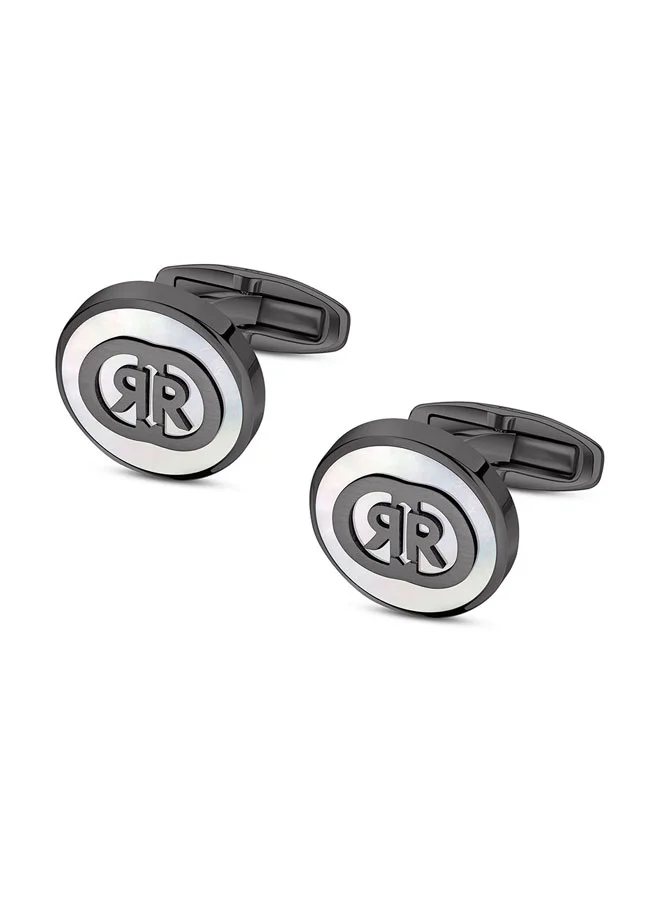 CERRUTI 1881 CCRR Logo.3 Grey Men's Cufflink â€“ Modern and Sophisticated Design